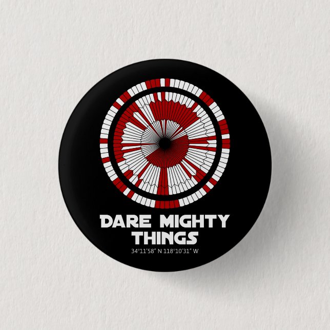 Dare Mighty Things Beharrlichkeit Mars Rover Landi Button (Vorderseite)