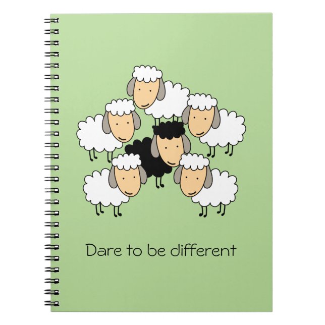 Dare to be Different Black Sheep Notizblock (Vorderseite)