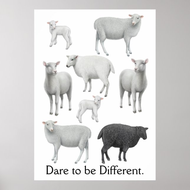 Dare to be Different Black Sheep Print Poster (Vorne)