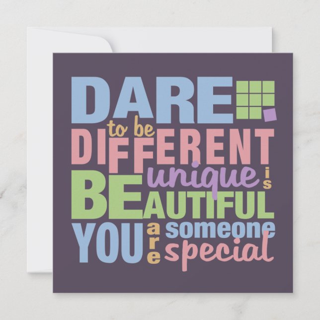Dare to be different custom invitations einladung (Vorderseite)