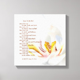 "Dare to be Rich" Orchid Leinwanddruck