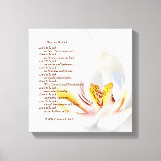 "Dare to be Rich" Orchid Leinwanddruck