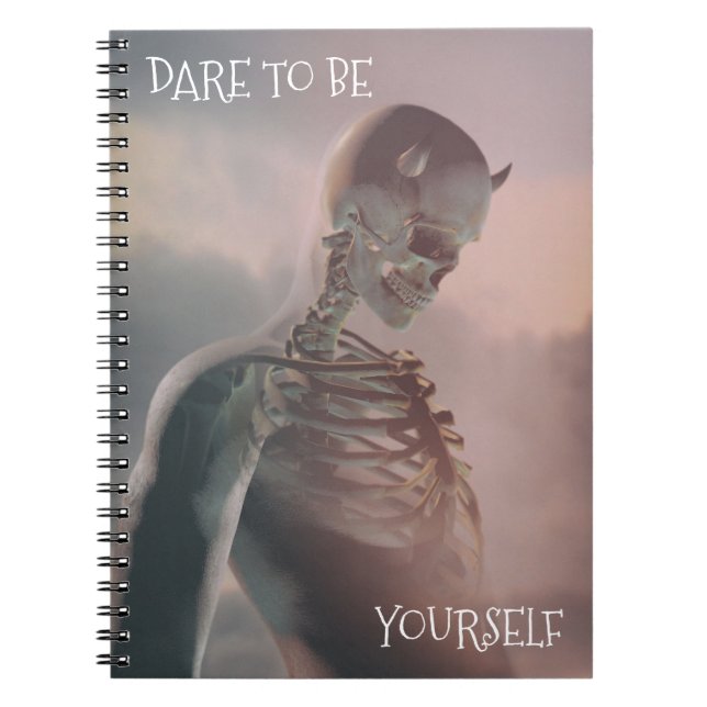 Dare To Be Yourself. Skeleton with horns Notizblock (Vorderseite)
