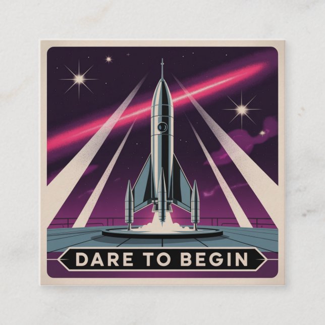 Dare To Begin Quadratische Visitenkarte (Vorderseite)