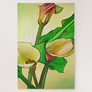Dargestellt Calla Lilies gegen ein grünes Ombre