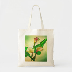 Dargestellt Calla Lilies gegen ein grünes Ombre Tragetasche