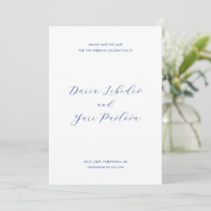 Daria Cobalt Blue Modern Wedding Save The Date