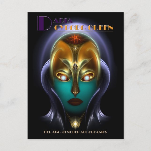 Daria Cyborg Queen Postkarte (Vorderseite)