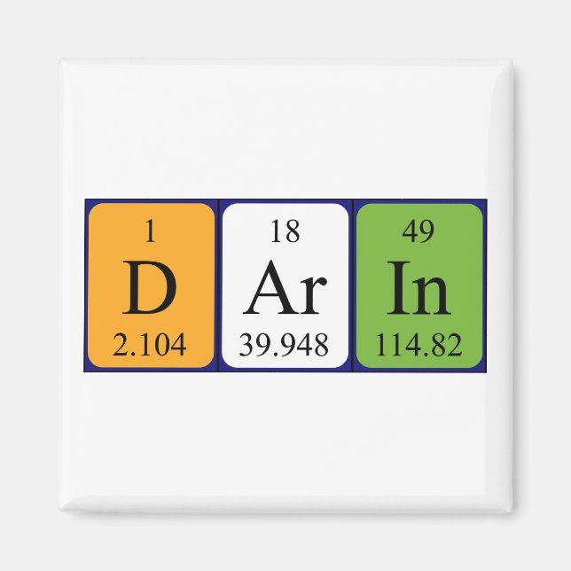 Darin periodischer Tabellenname-Magnet Magnet (Vorne)