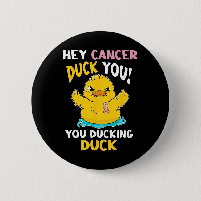 Daring Duckie - Brustkrebs-Krieger Button (Vorderseite)