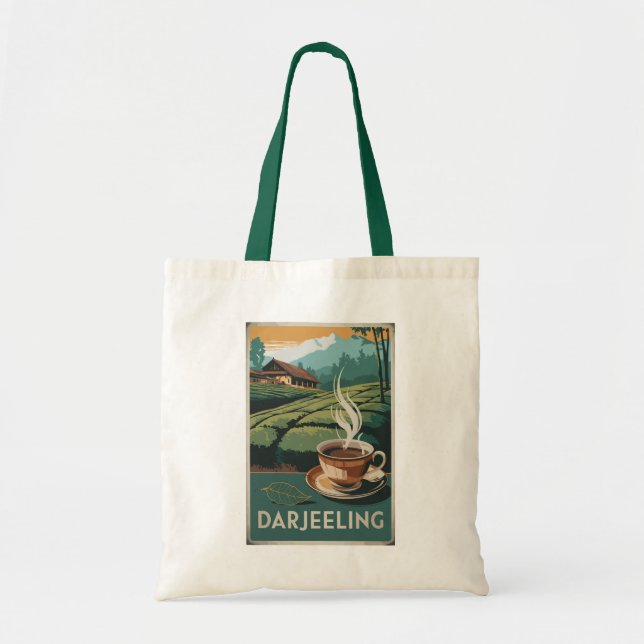 Darjeeling India Tea Travel Art Vintag Tragetasche (Vorne)