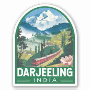 Darjeeling India Travel Art Emblem Aufkleber