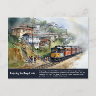 Darjeeling Indien | Wasserfarbenmalerei auf Reisen Postkarte