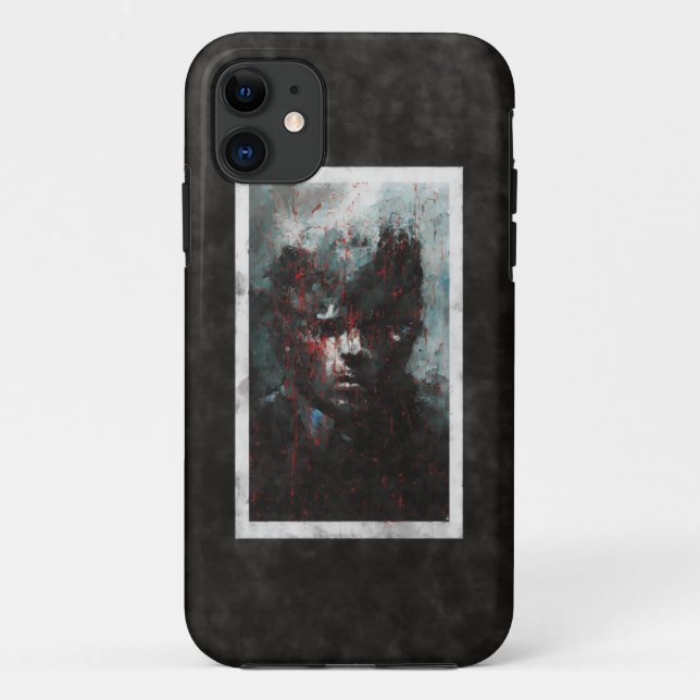 Dark Abstrakt Portrait Mobile Case (Rückseite)