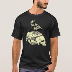 Dark Academia Ästhetik Raven Crow auf alten Bücher T-Shirt