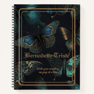 Dark Academia Ästhetische Schmetterlingsbezeichnun Notizbuch