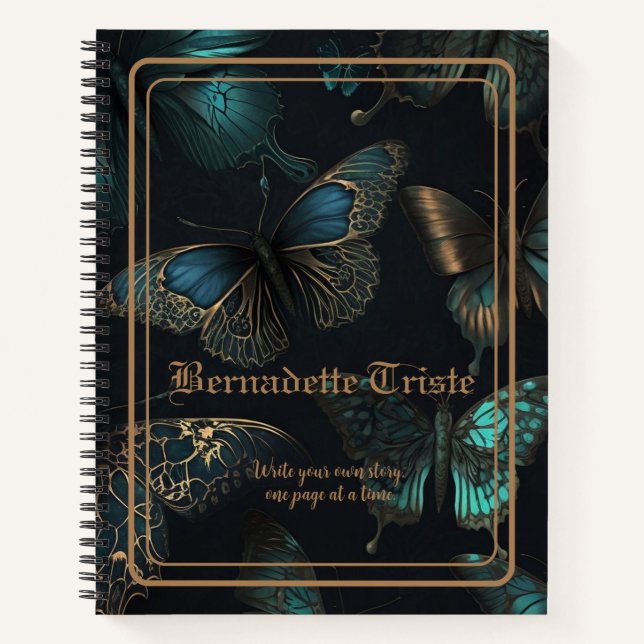 Dark Academia Ästhetische Schmetterlingsbezeichnun Notizbuch (Vorderseite)