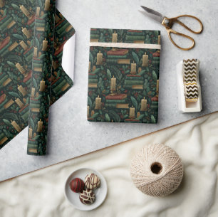 Dark Academia Book Lover Wrapping Paper Geschenkpapier