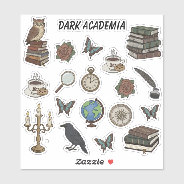 Dark Academia Bullet Journal  Aufkleber (Blatt)
