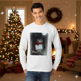 Dark Academia Christmas Owl Merry T-Shirt