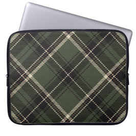 Dark Academia Dark Spruce Green Kariert Laptopschutzhülle