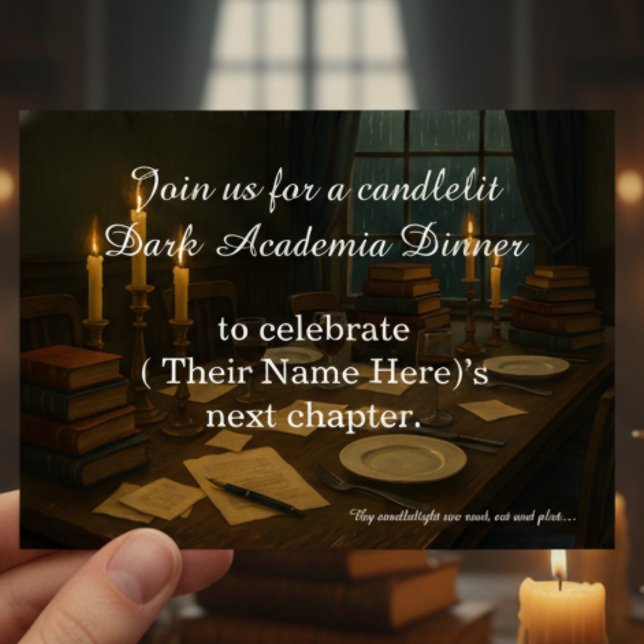 Dark Academia Dinner Book Club Birthday Party Einladung (Von Creator hochgeladen)