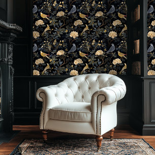 Dark Academia Floral Chinoiserie Style Tapete