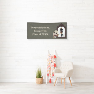 Dark Academia Foto Graduation Party Banner