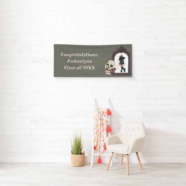 Dark Academia Foto Graduation Party Banner (Insitu)
