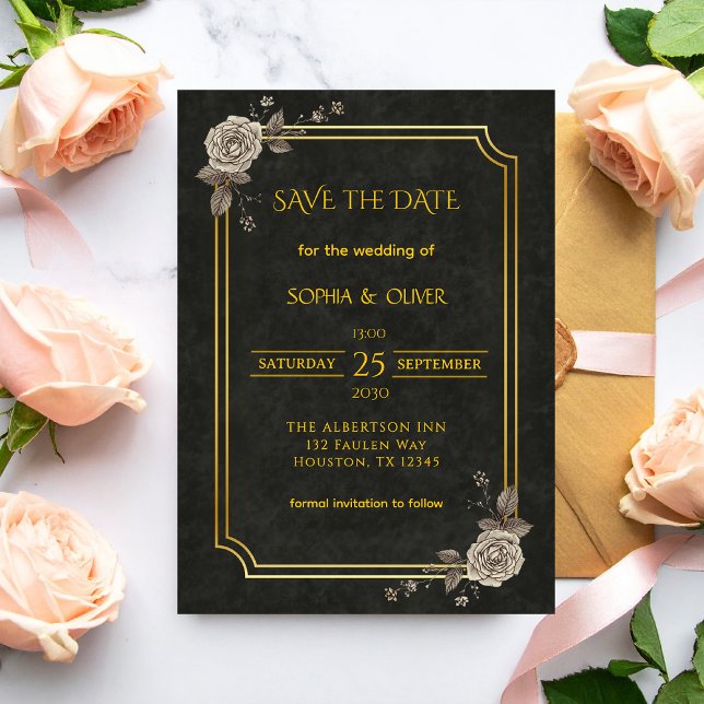 Dark Academia Gothic Elegant Wedding Save the Date (Von Creator hochgeladen)