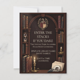 Dark Academia Halloween Vintage RSVP Karte