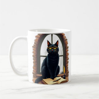 Dark Academia Katzenleser Buchwurm Bibliothek Aufk Kaffeetasse