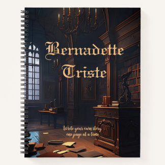Dark Academia Library Books Vibes Name Sentiment Notizbuch