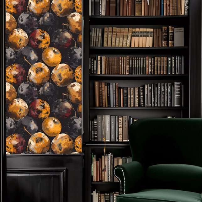 Dark Academia Rotting Fruit Tapete (Dark Academia Rotting Fruit Wallpaper in a library.)