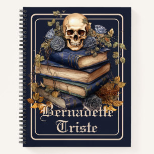 Dark Academia Skull Book Ästhetische Name Sentimen Notizbuch