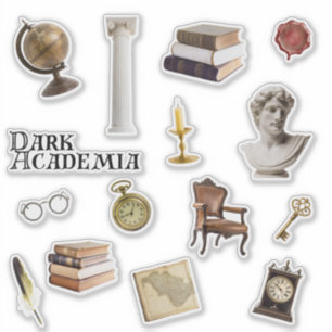 Dark Academia Sticker Set Zeitschriftenaufkleber