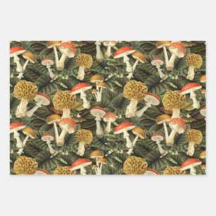 Dark Academia Viktorianisch Goth Glam Mushroom & L Geschenkpapier Set