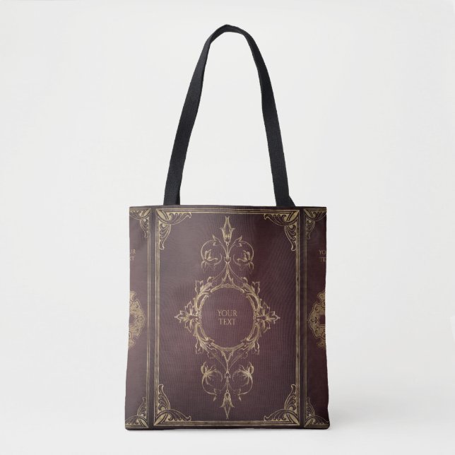 Dark Academia Vintag Scrollwork Buchabdeckung Tasche (Vorderseite)