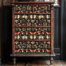 Dark Academia Vintage Red Fly Agaric Moth Seidenpapier