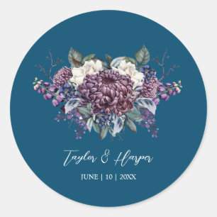 Dark Aesthetic Goth Wedding Bouquet Runder Aufkleber