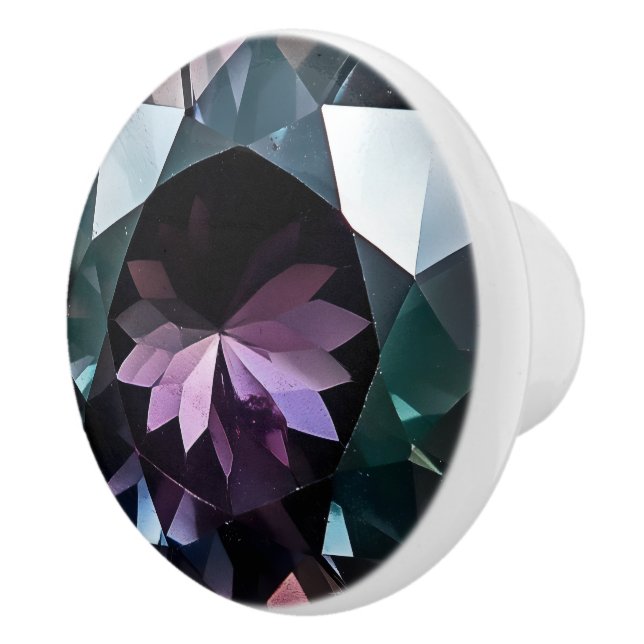 Dark Alexandrite Crystal Pattern Keramikknauf (Rechts)