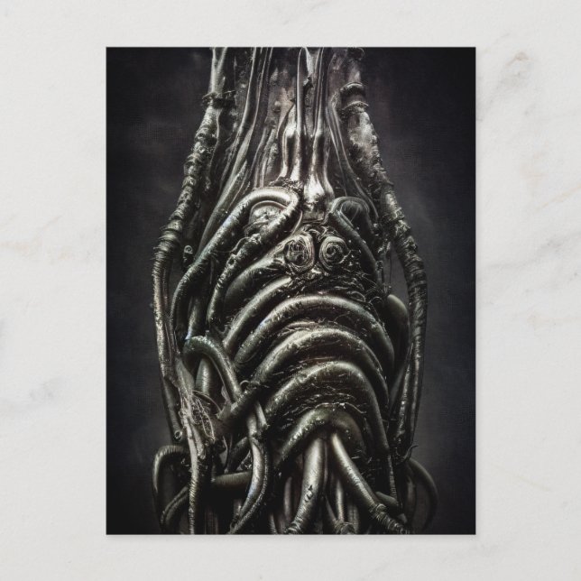 Dark Alien Statue eines antiken Eldritch-Horrors Postkarte (Vorderseite)