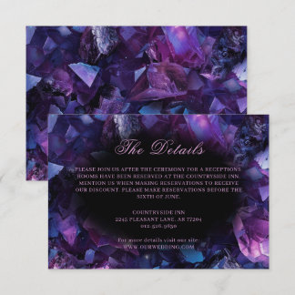 Dark Amethyst Boho Witch Crystals Black Wedding Begleitkarte