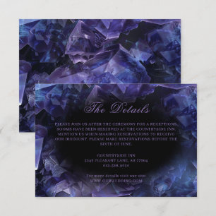 Dark Amethyst Boho Witch Crystals Black Wedding Begleitkarte