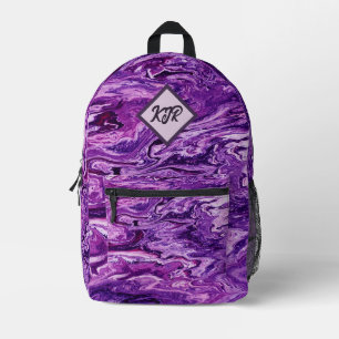 Dark Amethyst Marble Melt Bedruckter Rucksack