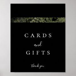 Dark and Moody Ferns Modern Cards and Gifts Sign Poster
