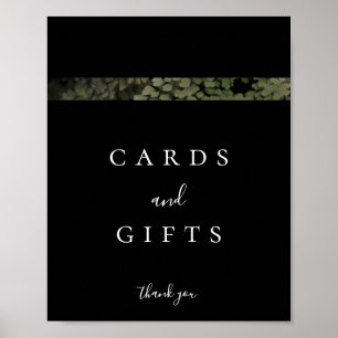 Dark and Moody Ferns Modern Cards and Gifts Sign Poster