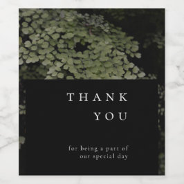 Dark and Moody Ferns Modern Favor Sticker Weinetikett