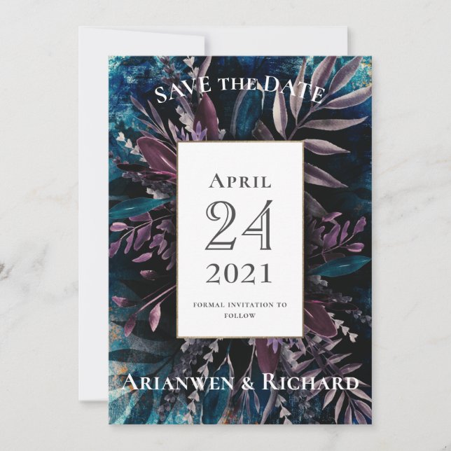 Dark and Moody Wedding Einladung Save the Date (Vorderseite)