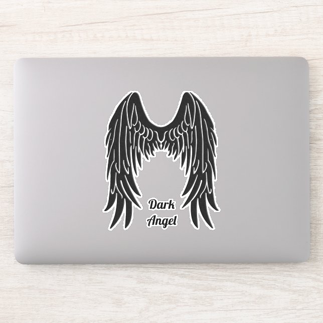 Dark Angel Black Wings Vinyl Cutout Sticker (Computer)